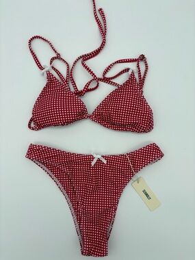 Red Gingham Triangle Bikini Set - Brand: Seamolly NWT